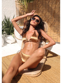  GOLD HAVANA SILK FEEL BIKINI SHINY GOLD
